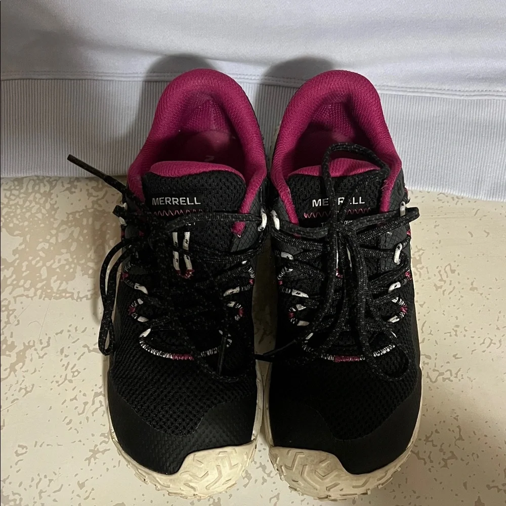 Merrell Black and Pink Athletic Barefoot Shoes - Picture 2 of 6